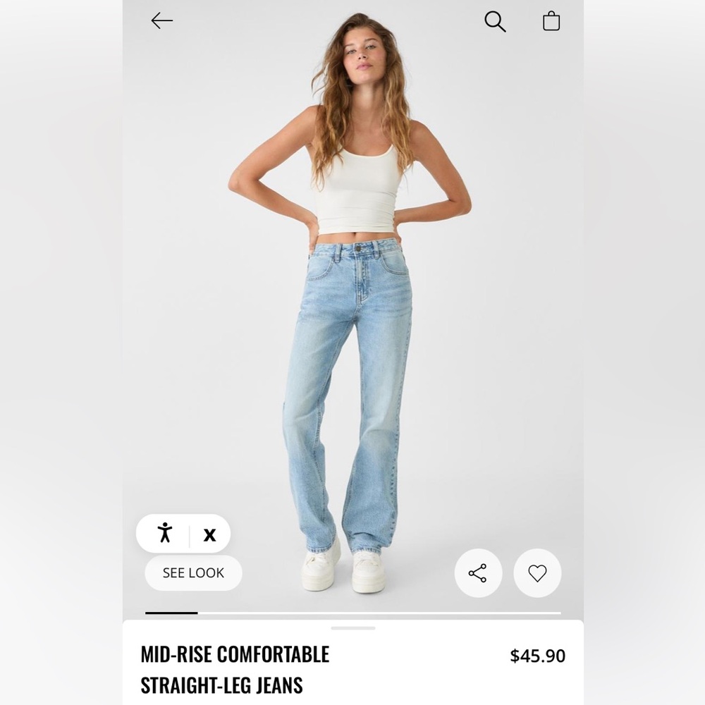 BRAND NEW Stradivarius Mid-rise Comfortable Straight-leg Jeans